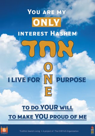 You Are My Only Interest Hashem Echad – I Live For One Purpose