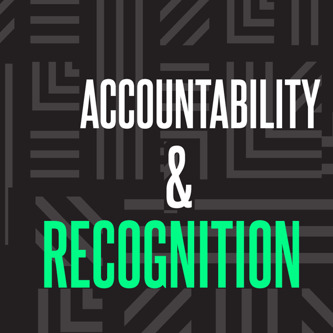 ACCOUNTABILITY  <br>& RECOGNITION<center style=